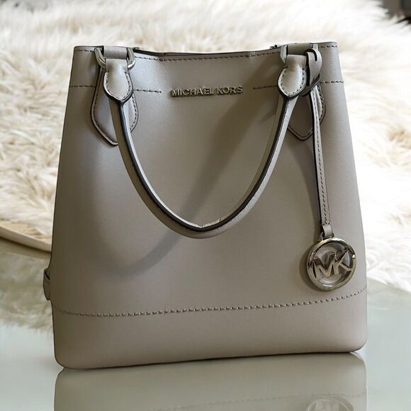 Michael Kors Eden Cement Gray Purse - Picture 1 of 14